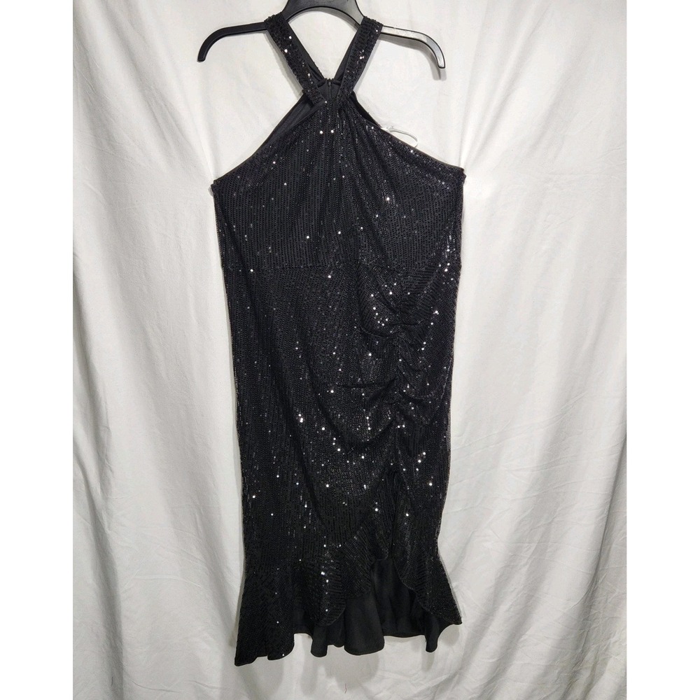 Grace Karin‎ Womens Dress Size XL Black Shiny Shimmer Glitter Fitted Party NWT